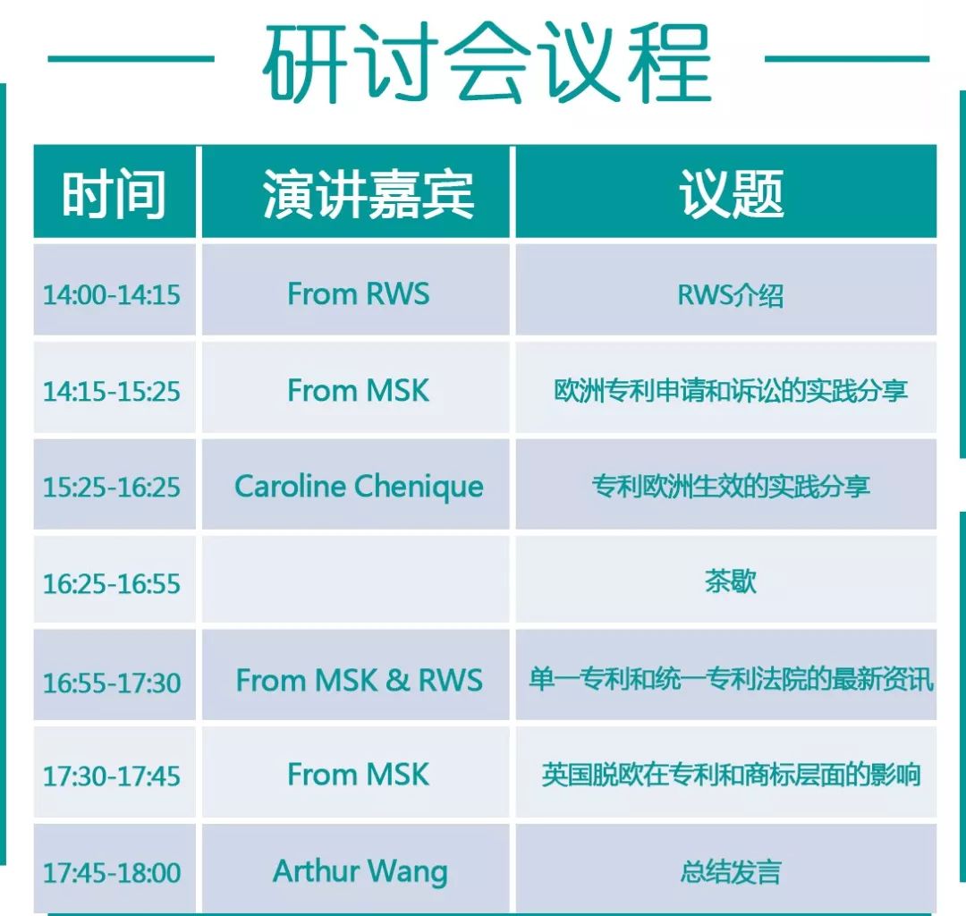 “歐洲醫藥專(zhuān)利研討會(huì )”邀請您參加