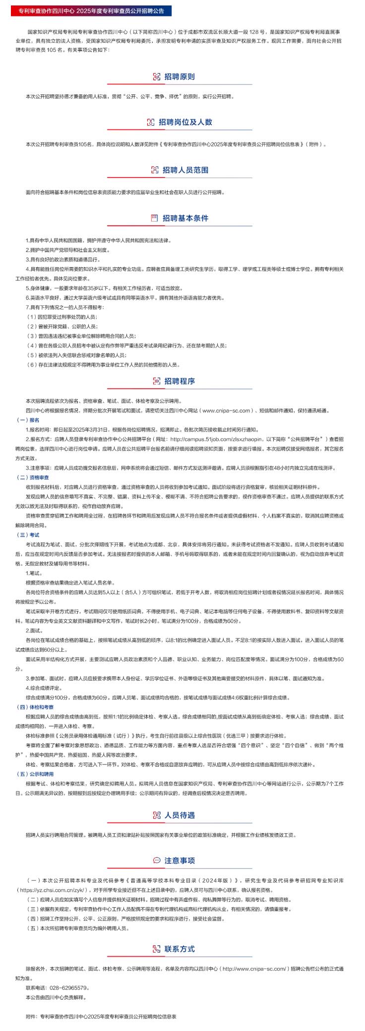 聘！專(zhuān)利審查協(xié)作中心2025年招聘專(zhuān)利審查員火熱進(jìn)行中......