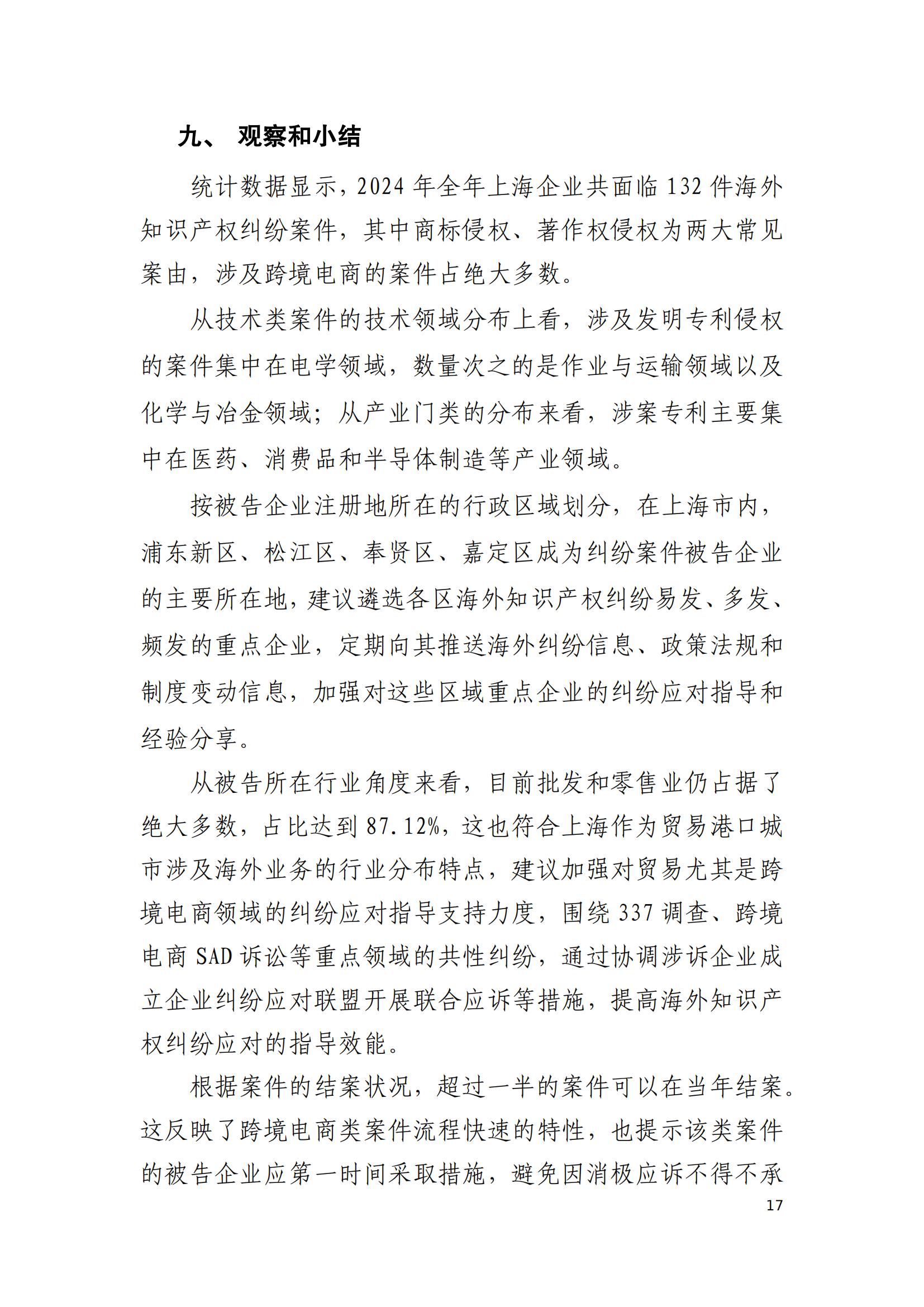 2024年度上海企業(yè)海外知識產(chǎn)權糾紛調查報告_19